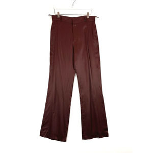 NWT - Zara High Rise Wide Leg Satin Trouser Pants Brown Size Large